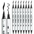 thumbnail image 6 of TRANSON 8 Pack Black Brush and Fine Dual-tip Acrylic Paint Pen for DIY Glass Canvas Wood Leather Ceramic Rock Painting, 6 of 7