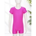 thumbnail image 5 of TiaoBug Kids Girls Short Sleeves Ballet Dance Gymnastics Leotard Yoga Sports Jumpsuit Unitard Rose 8, 5 of 7