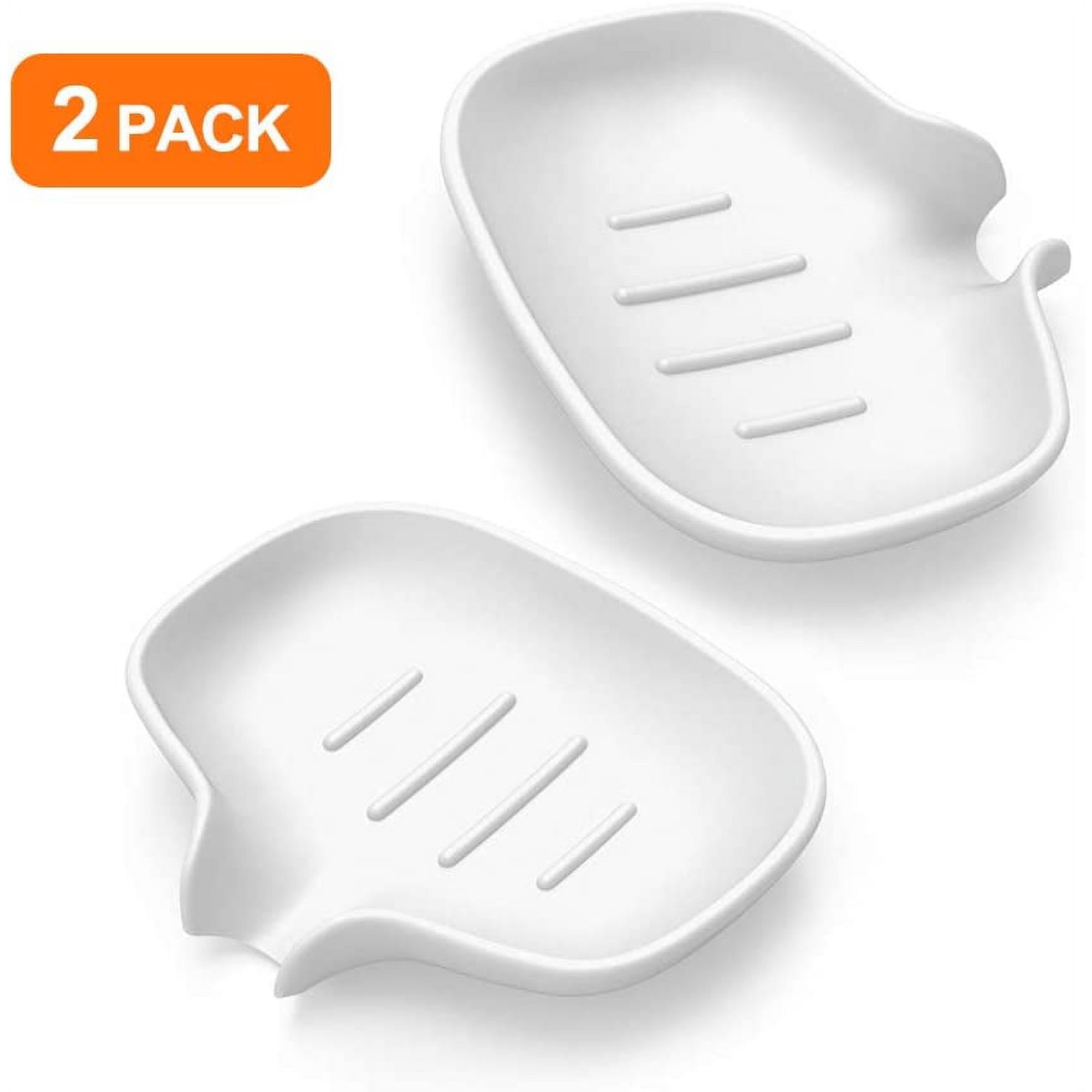 Lot De 2 Porte-Savon Salle De Bain Avec Couvercle - Drainage & Fixation Murale Inclus