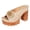 Khaki, variant on Women's Flower Platform Chunky Lug Heels Slip on Backless Dress Sandals Boho Beach Casual Leather Comfortable Walking Dressy Pumps Slides 2026 Summer Khaki Size 8