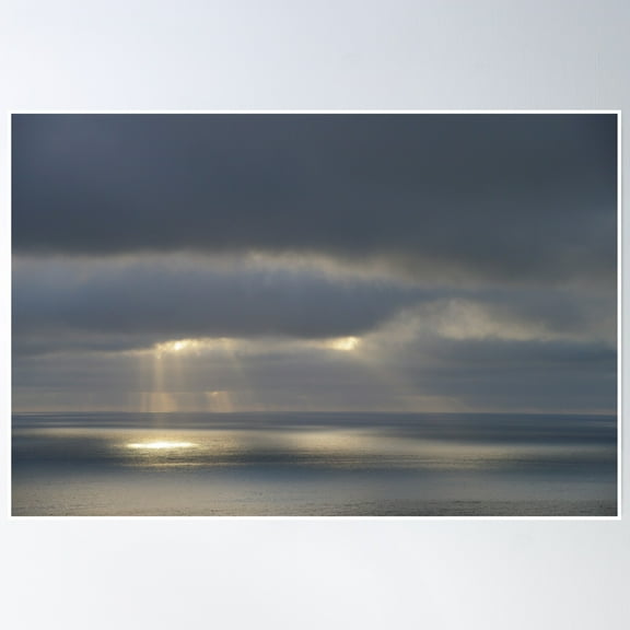 Dark Sky And Light Over The Ocean Poster Wall Art, Modern Wall Decor, 8x12 UNFRAMED