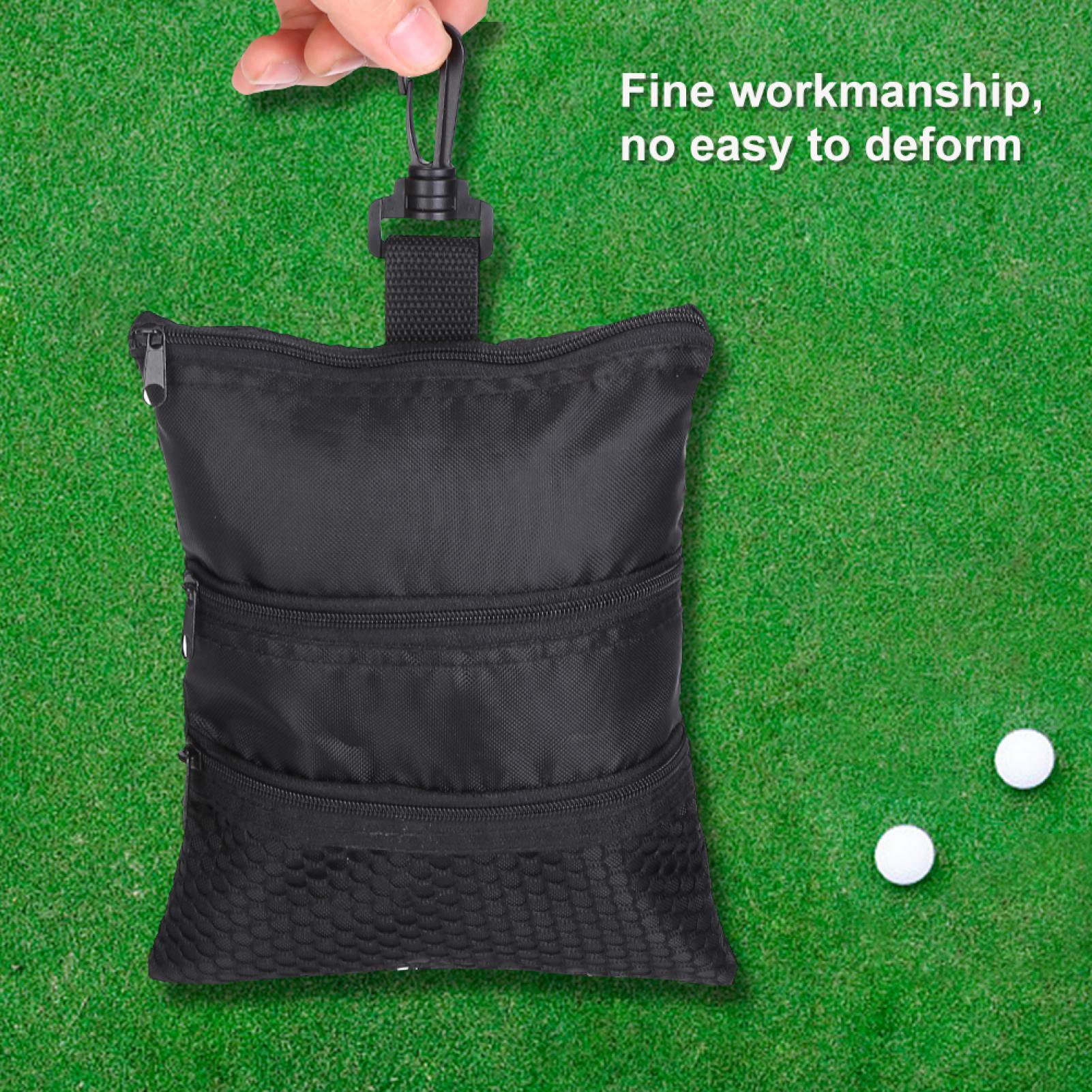 WALFRONT Accessoires pour balles de golf portables Sac à main à glissière  noire avec plusieurs poches, Sac de golf portable, Sac de balle de golf 