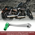 thumbnail image 5 of Unique Bargains Folding Motorcycle Gear Shifter Lever for Bosuer 125 Aluminum Alloy Pedal Shift Lever Arm Titanium Tone Lever Green Head with Silver Tone Ring, 5 of 6