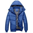 thumbnail image 2 of BXINGOHAI Men's Thicken Puffer Jacket Padded Waterproof Warm Winter Coat with Hood Today Sales Blue,2XL, 2 of 6