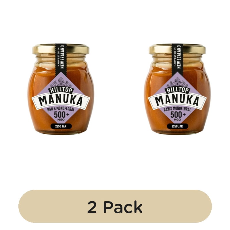 Hilltop Honey Manuka MGO500+ Honey 225g, British Import (Pack of 2)