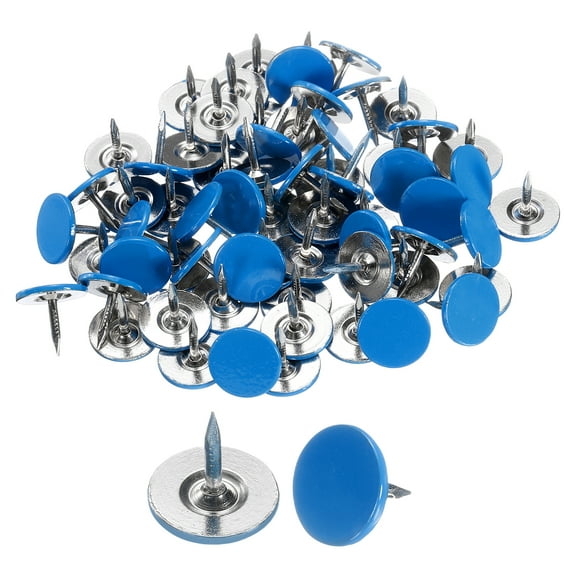 120Pack Push Pins, 11mmx10mm Round Flat Head Decorative Thumb Tacks, Blue