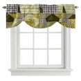 thumbnail image 2 of Western Texas Star Tie Up Valances Curtain, Adjustable Kitchen Black White Buffalo Check Leopard Green Valances for Windows Decor, Rod Pocket Short Curtains Set for Bedroom/Bathroom, 42"x18", 2 of 9