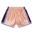 thumbnail image 3 of Women's Mitchell & Ness  Pink Los Angeles Lakers 75th Anniversary Rose Gold Basketball Shorts, 3 of 4