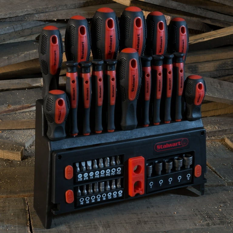 Stalwart 39-Piece Magnetic Screwdriver Set Tool Kit with Storage
