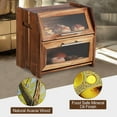 thumbnail image 4 of Bread Box, Double Layer Acacia Wooden Bread Bin with Clear Acrylic Door Panel, Air Vents, Countertop Bread Container, Rustic Brown Bread Holder for Home Made Bread, Bagels, 4 of 7