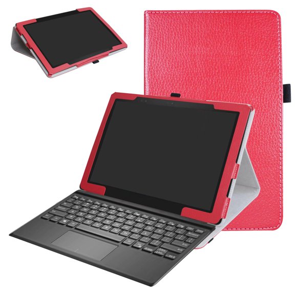 Labanema 12.3" Dell Latitude 5285 Case, PU Leather Folio Stand Protective Case, Cover for 12.3" Dell Latitude 5285 (Red)