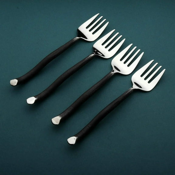 Twig Design Burnt Black Apetizer/Desert Fork 4 Pcs. Set