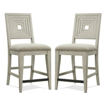 Home Square 24" Contemporary Wood Back Counter Stool in Dovetail - Set of 2