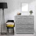 thumbnail image 4 of GGI International Modern Fabric and Metal 9-cubby Storage Tower White, 4 of 5