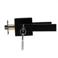 thumbnail image 3 of 4X Door Handle Lock Square Channel Privacy Mask Interior Bedroom Room Bathroom Three-Bar Spherical Lock-Black, 3 of 9