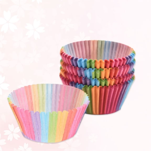 SHINYPASING Disposable Cake Paper Cups 100 Pcs Paper Cup Assorted Color 7.2x5.0x3.2in Moisture Retention