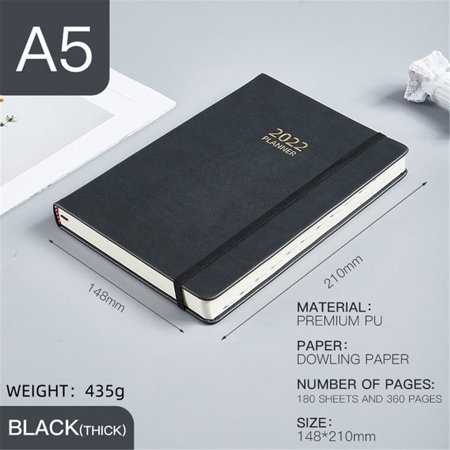 Xihbxyly Cuaderno Planificador 2022, Organizador de Agenda Mensual y Semanal, Cubierta de Piel Sintética, Planificación Eficiente, Diseño Elegante, Tamaño A5, Regalo para La Oficina y El Hogar