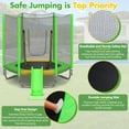 thumbnail image 6 of 7FT Trampoline for Kids with Safety Enclosure Net, SEGMART Toddler Trampoline with Removable Slide, Upgrade Recreational Trampoline with Jumping Mat for Indoor Outdoor Backyard, Green, 6 of 7