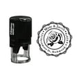 thumbnail image 1 of Printtoo Custom Round Rose Monogram Address Return Personalized Self Inking Rubber Stamp Gift Idea-Black, 1 of 1