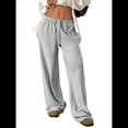 thumbnail image 2 of Pantalones Deportivos Anchos para Mujer, con Cordón, Holgados, de Cintura Alta y Sueltos, Informales Gris XL, 2 of 9
