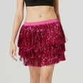 thumbnail image 5 of QSAWXQZ Carnival Tassel Skirt for Women Loose Color Block Sequins Mini Skirt Hot Pink-1 L, 5 of 9