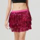 thumbnail image 4 of Falda holgada de poliéster para mujer, de moda, para carnaval, baile, fiesta, lentejuelas, borlas, personaje, actuación, media longitud, 4 of 8