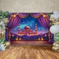 thumbnail image 2 of Ramadan Kare Photo Backdrop Purple Curtain Mosque Lantern ration Party Background Home Studio Photography Props, 2 of 8