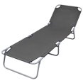 thumbnail image 1 of vidaXL Chaise Longue Pliable avec Dossier Réglable Gris, 1 of 4