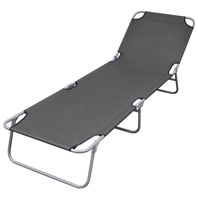 vidaXL Chaise Longue Pliable avec Dossier Réglable Gris