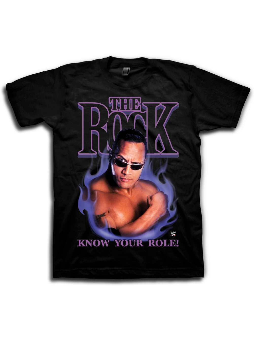 WWE The Rock "Know Your Role" Men's Short Sleeve Graphic TShirt, Up To