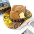 thumbnail image 2 of Valora Stylish Western Cowboy Hat For Men And Women Wide Brim Fedora With Beaded Band Classic Outdoor Country Fashion Accessory Brown, 2 of 4