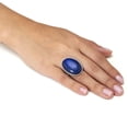 thumbnail image 3 of Oval Genuine Blue Lapis Platinum-Plated Ring, 3 of 4