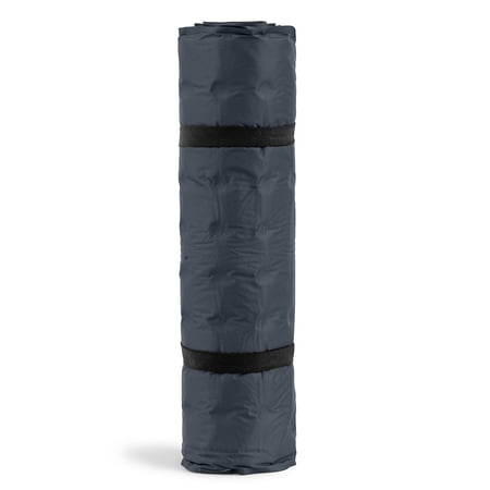 OZARK TRAIL SELF-INFLATING CAMP PAD WITH PILLOW – GREY, ADULT, 78″ L X 25″ W X 2″ H