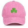 thumbnail image 2 of DJN St. Patrick's Day Baseball Cap Green Shamrock Print Retro Hat, Soft Cotton Unisex Brick Red One Size, 2 of 5