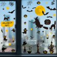 thumbnail image 4 of Adhesivos para ventana de Halloween, calabazas, murciélagos, araña, bruja alrededor de un castillo lunar, pegatinas de pared de truco o trato para bar, club, habitación de niños, dormitorio, guardería, decoración de fiesta brillar  Electrónica, 4 of 5