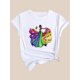 thumbnail image 2 of Colorful Dancing Queen Butterfly Print T-shirt, Short Sleeve Crew Neck Casual Top For Summer & Spring, Women's Clothing, 2 of 7