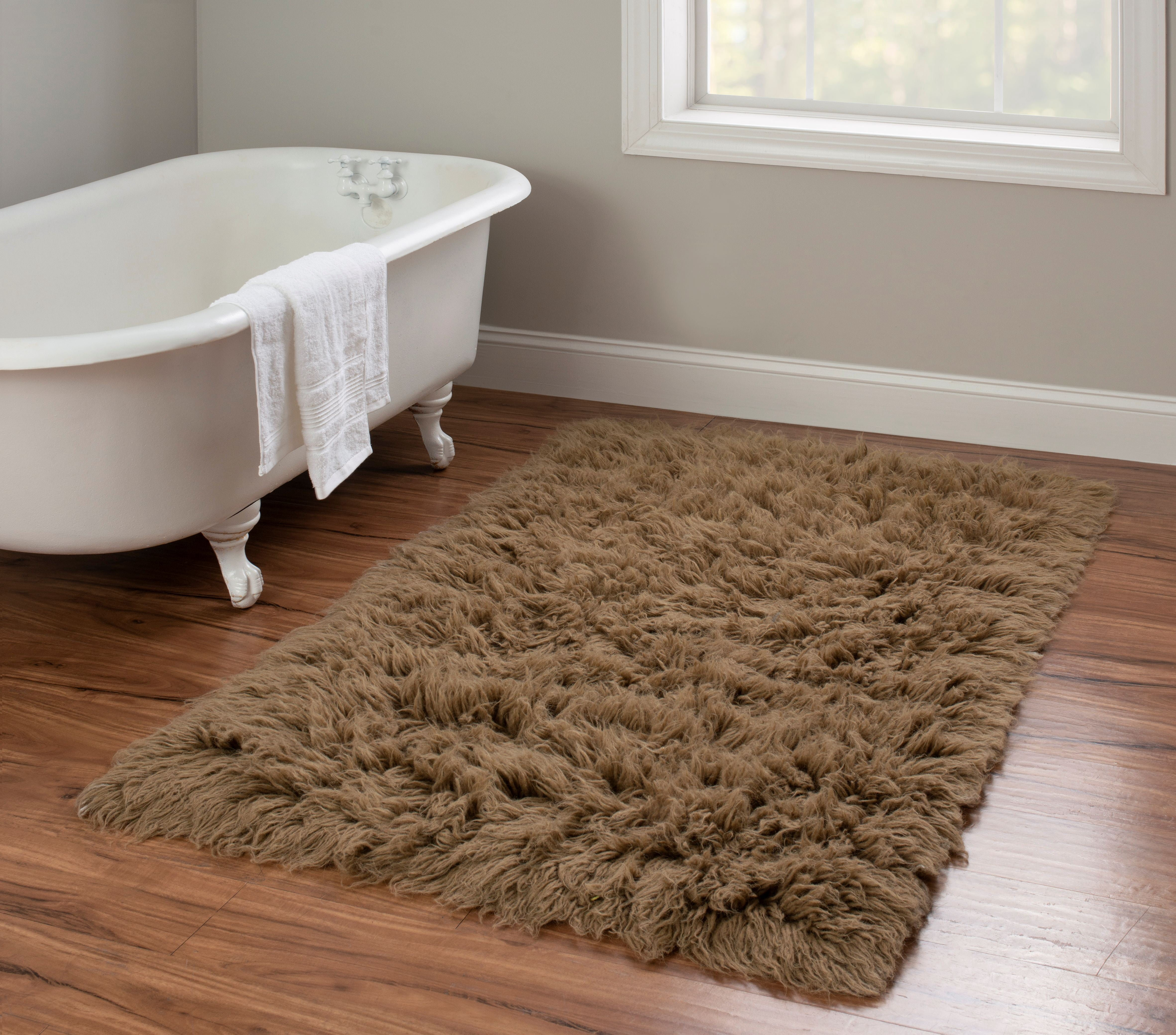 3A Flokati Rug 2000Gr Mushroom 3x5 Hand Woven 100% Zealand Wool