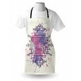 thumbnail image 3 of Tribal Apron Aztec Pattern with Brushstroke Watercolors Blurry Backdrop Folk Print, Unisex Kitchen Bib Apron with Adjustable Neck for Cooking Baking Gardening, Pale Pink Fuchsia Lilac, by Ambesonne, 3 of 3