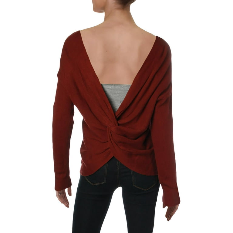 Twist back top pullover sweater