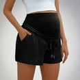 thumbnail image 5 of SGFCWSX Women Maternity Shorts, Belly Support Solid Color Casual Homewear Pregnancy Pants Black L, 5 of 5