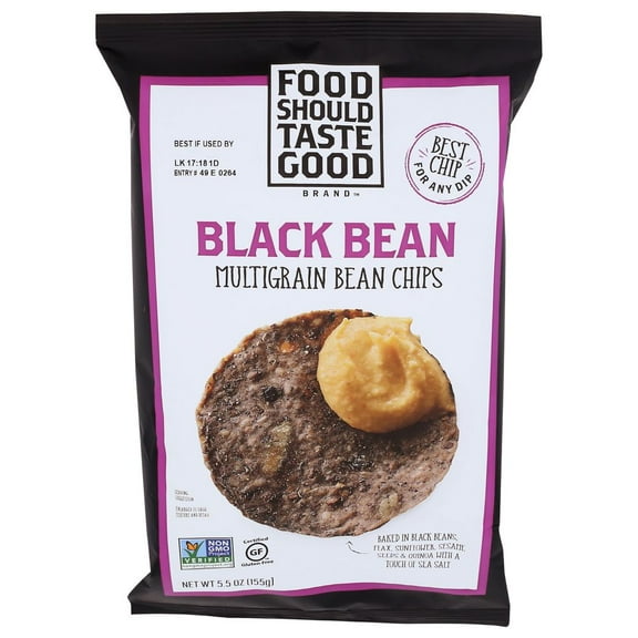 Food Should Taste Good Multigrain Black Bean Chips, 5.5 Ounce -- 12 per case.