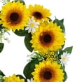 thumbnail image 4 of Mainstays 17'' Diameter Indoor Artificial Sunflower Dahlia Wreath, Yellow Color, 4 of 5