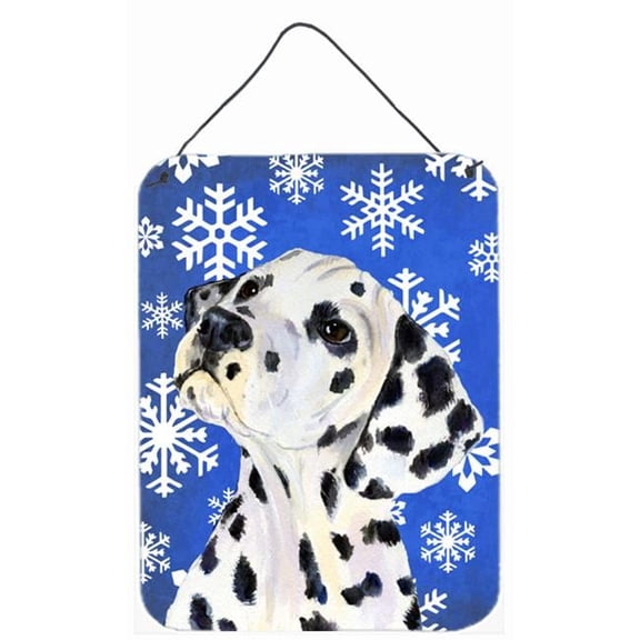 Dalmatian Winter Snowflakes Holiday Aluminium Metal Wall Or Door Hanging Prints