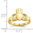 thumbnail image 3 of Primal Gold 10 Karat Yellow Gold 2mm Themed Claddagh Ring, 3 of 7