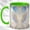 Green, variant on Angel Wings Coffee Mug, Cloud Steps Mug, Ceramic 11 oz