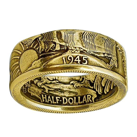 ZTTD Fashion Men'S Jewelry Ring Party Ring Personality Coin Ring 7-13