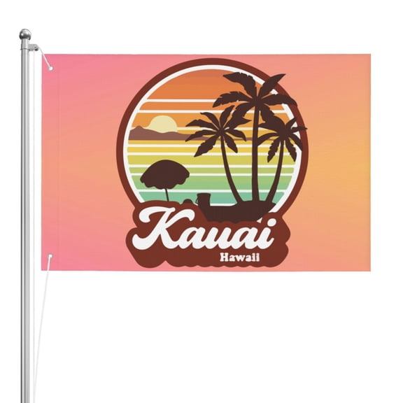 Kauai Hawaii Double Sided Flag 2x3ft For Home/Company/Indoor Outdoor Decoration Flag 100% Polyester Banner