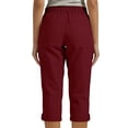 thumbnail image 7 of Womens Linen Cropped Pants Slim Leg Drawstring Elastic Waist Capri with Pockets Summer Casual Beach Pants,Sizes S-3XL, 7 of 7