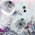 thumbnail image 2 of Case for iPhone 13, iPhone 13 Case Cute Pink Glitter Luxury Sparkle Liquid for Girls Women Quicksand Clear Soft TPU Protective Phone Case for iPhone 13 6.1 inch Dandelion, 2 of 10
