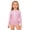 Pink, variant on Auroural 2T Girls Swimsuit Girl's Summer Long-sleeved Half-zip Printed Conjoined Swimsuit For 4-8 Years Old